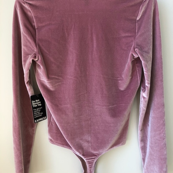 Express Pink Velvet Bodysuit - Picture 3 of 4